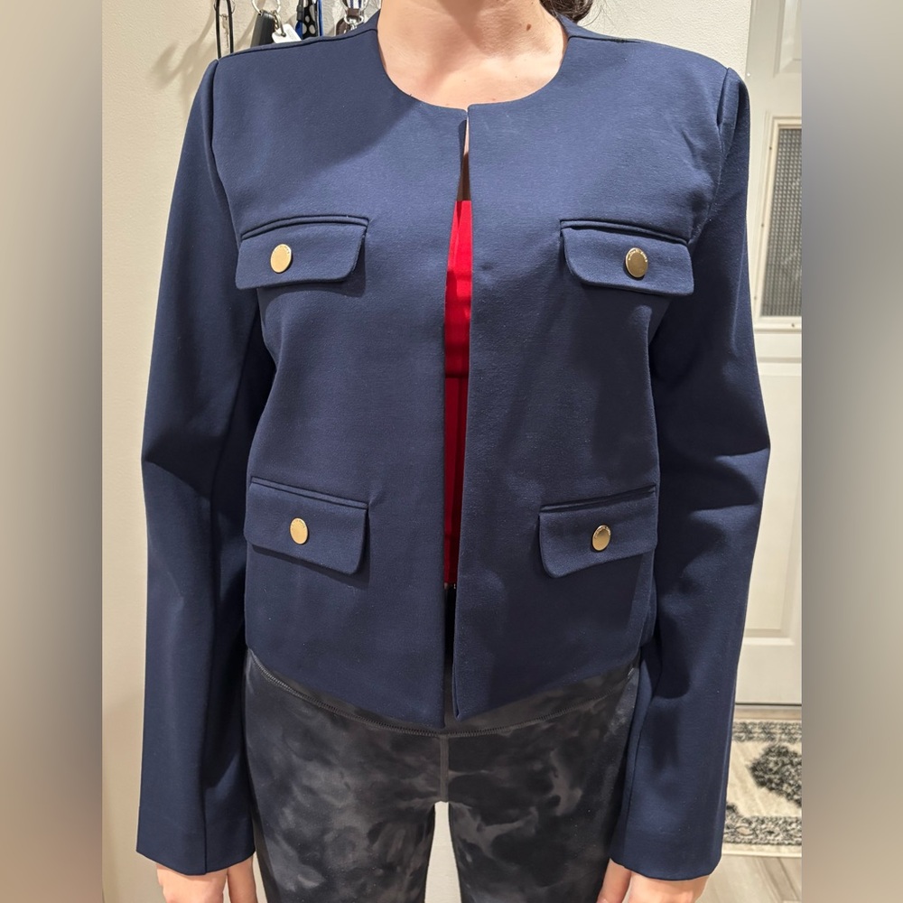 Michael Kors Navy Blazer with Gold Accents